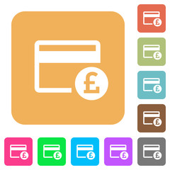 Pound credit card rounded square flat icons