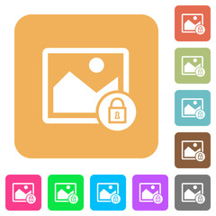 Lock image rounded square flat icons
