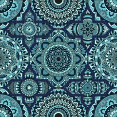 Patchwork pattern. Vintage decorative elements. Hand drawn background. Islam, Arabic, Indian, ottoman motifs. Perfect for printing on fabric or paper.