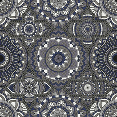 Patchwork pattern. Vintage decorative elements. Hand drawn background. Islam, Arabic, Indian, ottoman motifs. Perfect for printing on fabric or paper.