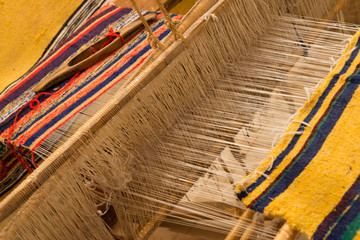 traditional carpet loom in morocco