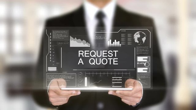 Request a Quote, Hologram Futuristic Interface, Augmented Virtual Reality