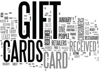 ARE GIFT CARDS THE BEST GIFT TEXT WORD CLOUD CONCEPT