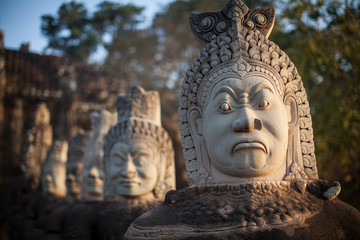 Stony Heads statues in Angkor Watt Cambodia