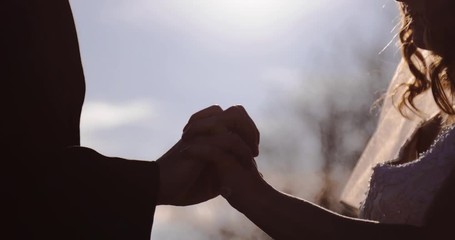 Wedding Couple in Love Compilation 4K Ring on hands walk together after marriage