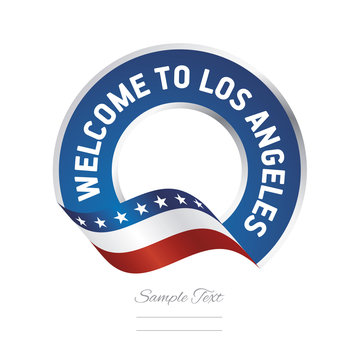 Welcome to Los Angeles USA flag logo icon