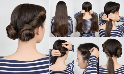hairstyle twisted buns tutorial