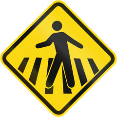 Pedestrian Crossing warning sign used in Brazil