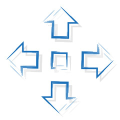 Sign of the directions. Blue arrows. Vector illustration EPS10 for emblem, sign or logo