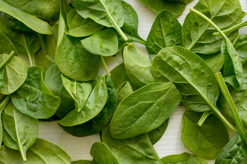 Spinach leaves top view