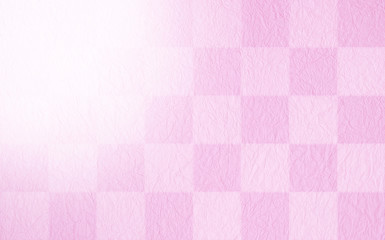 ピンク色の和紙　市松模様　　背景　