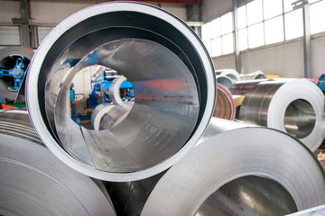 rolls of sheet metal (steel) at industry -2