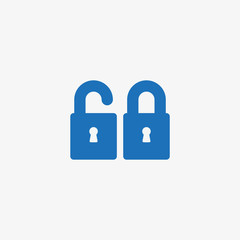 Opened and closed padlocks icon