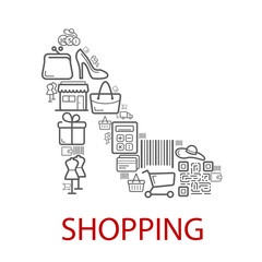 Shopping retail selling vector poster