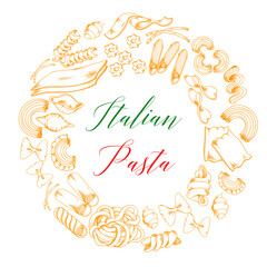 Italian pasta or macaroni vector poster