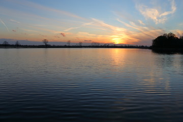 Gorgeous sunset over the lake