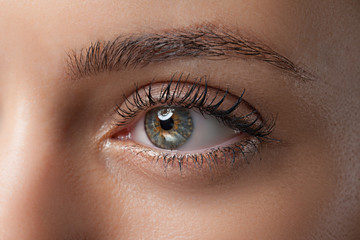 beauty make up shot of sensual young woman close-up eye