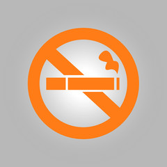 No smoke icon. Stop smoking symbol. Vector illustration. Filter-tipped cigarette. Icon for public places. 