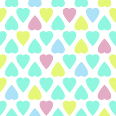 Seamless pattern with hearts on white