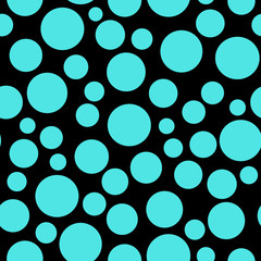 Seamless polka dot black blue pattern