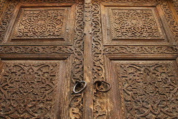 carved wood old door