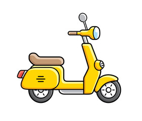 Yellow scooter vector isolated.