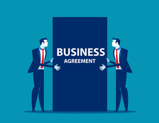 Obraz premium Business people and agreement of business. Concept business vector illustration.