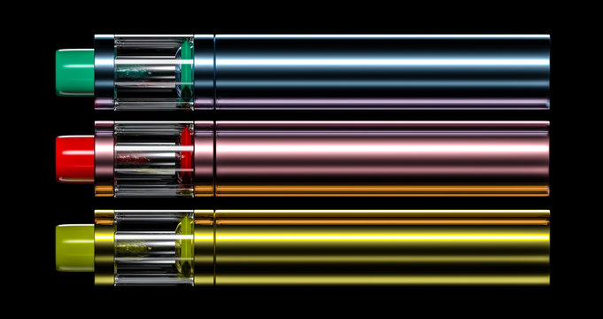 3 e-cigs on the black background
