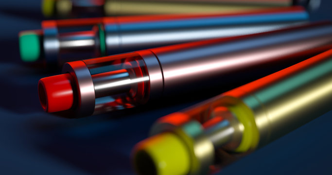 e-cigs on the black background