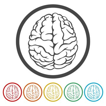 Brain icon symbol set