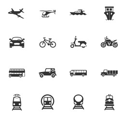 transport icon set