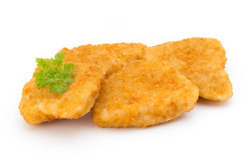 Nugget chiken on the white background.