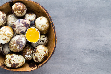 Quail eggs in the nest, a symbol of spring.