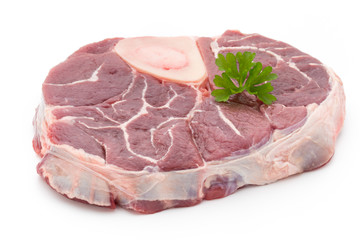 Veal steak isolated on the white background.