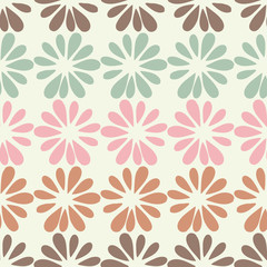 Seamless decorative floral background. Vector illustration. Retro motif. Textile rapport.