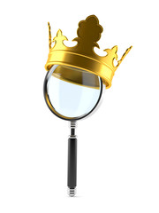 Magnifying glass with crown
