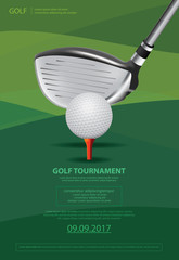 Poster Golf Vector Illustration - obrazy, fototapety, plakaty