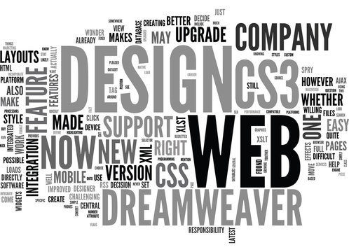 WEB DESIGN SERIES DREAMWEAVER AND CS WHAT S THE DIFFERENCE TEXT WORD CLOUD CONCEPT