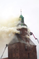 Pożar katedry gorzowskiej © Jacek Kot