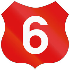 Road marker for National Road DN6 in Romania