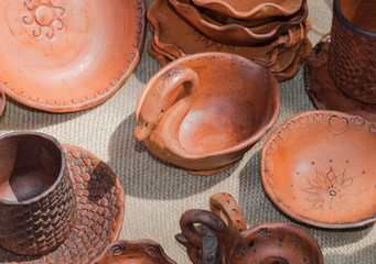 a lot of pottery