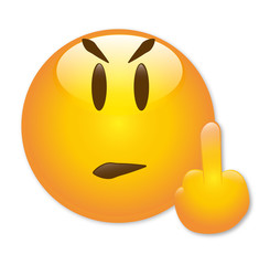 Smiley Mittelfinger beleidigen- Vektor
