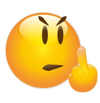 Smiley Stinkefinger Mittelfiger- Vektor