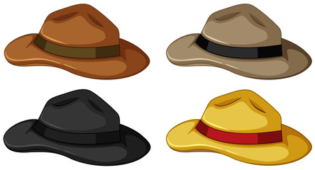 Hats in four different colors