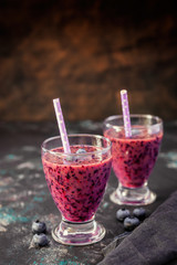 Homemade Smoothie With Blueberries