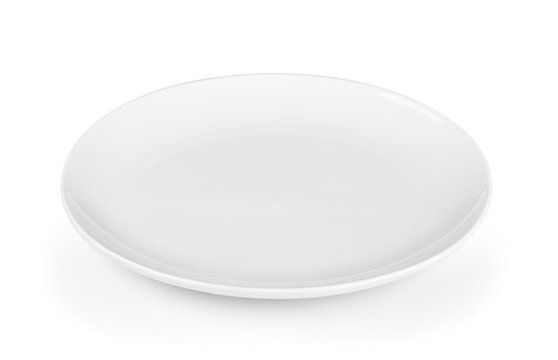 white seramic plate on white background