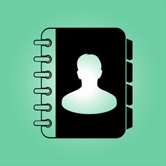 Address book icon vector. Flat design style. 