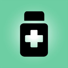 Obraz premium Drugs sign icon. Pack with pills. Flat design style. 