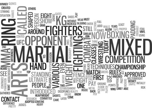 WHAT IS MIXED MARTIAL ARTS TEXT WORD CLOUD CONCEPT