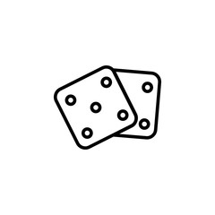 Dices icon flat. Illustration isolated vector sign symbol